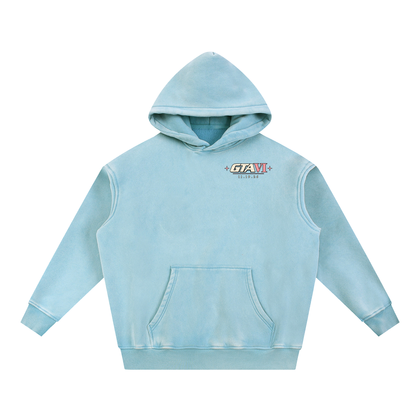 Social Life Oversized Hoodie - Lake blue