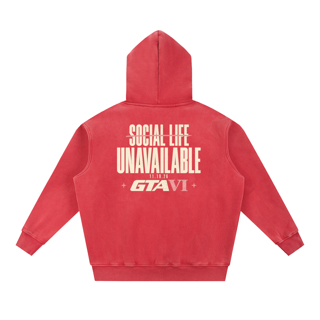 Social Life Oversized Hoodie - Red