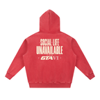 Social Life Oversized Hoodie - Red