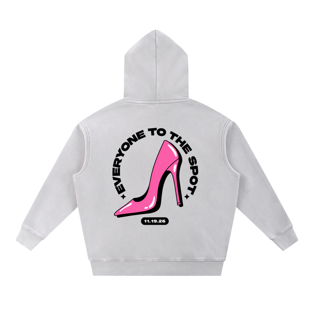 Everyone To The Spot Oversized Hoodie - Light Gray