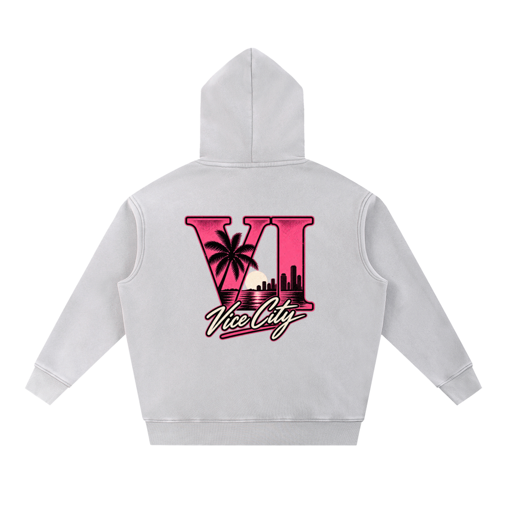 Palm Oversized Hoodie - Light Gray