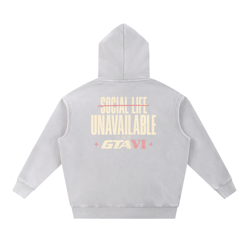 Social Life Oversized Hoodie - Light Gray