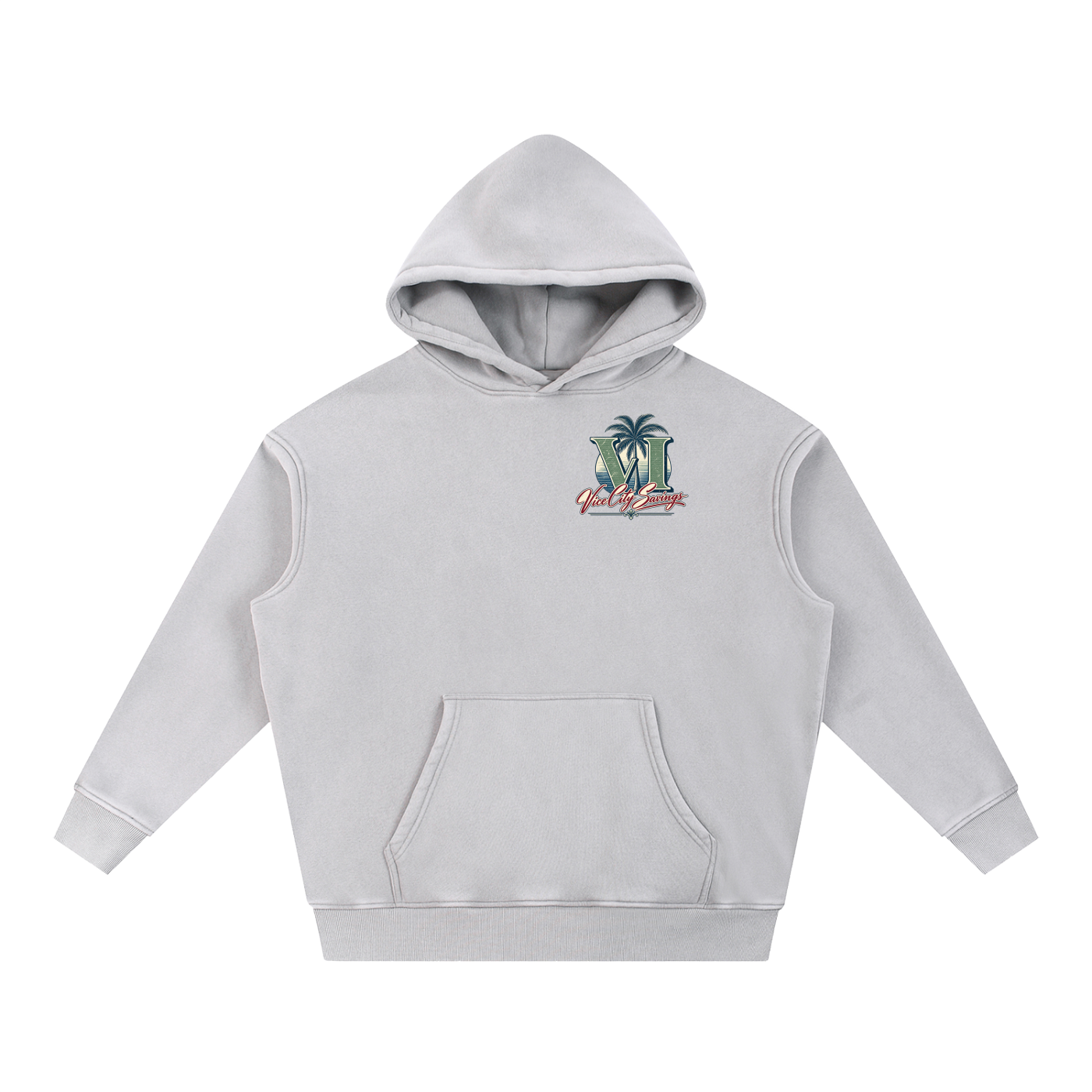 Banknote Oversized Hoodie - Light Gray