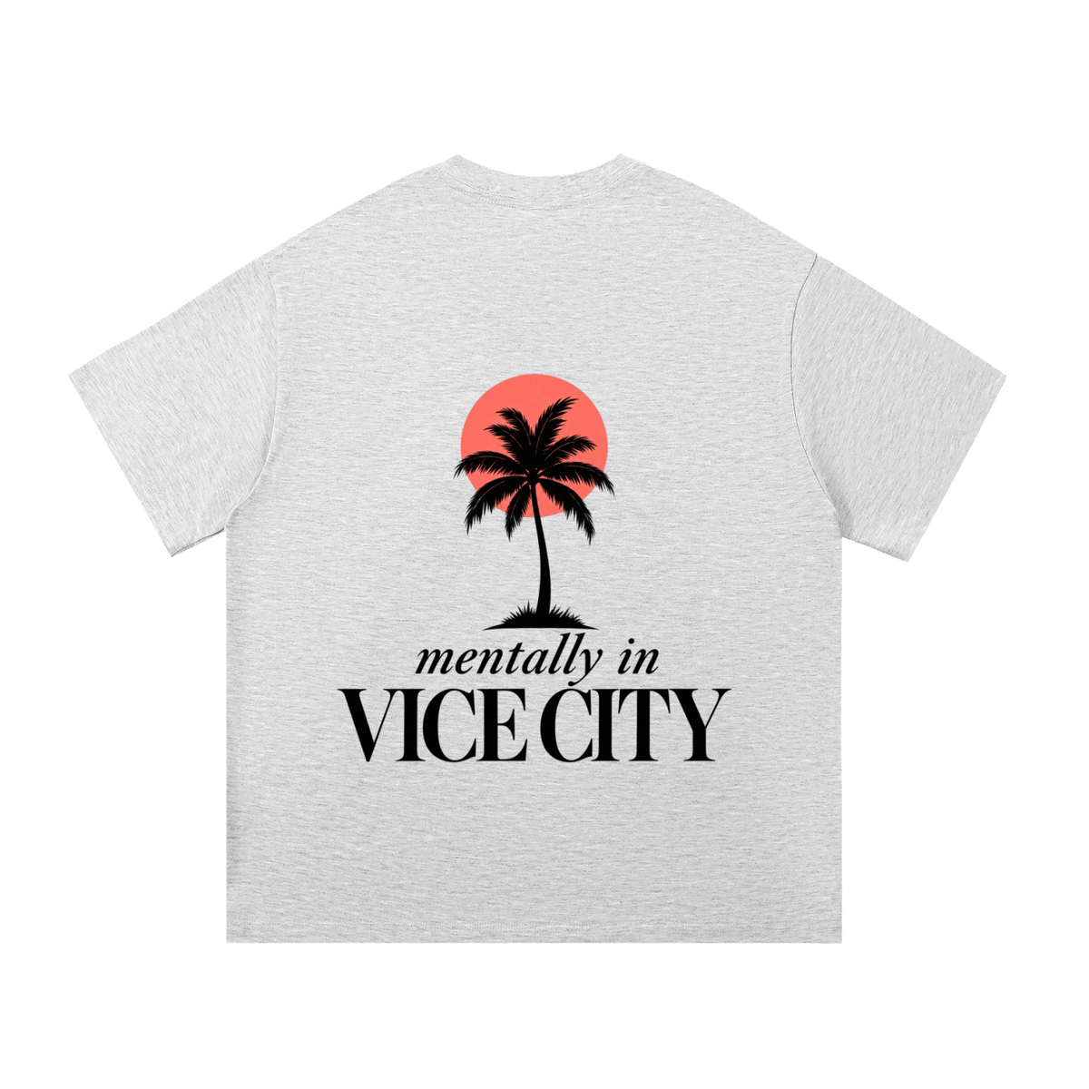 Palm Tee - White Gray
