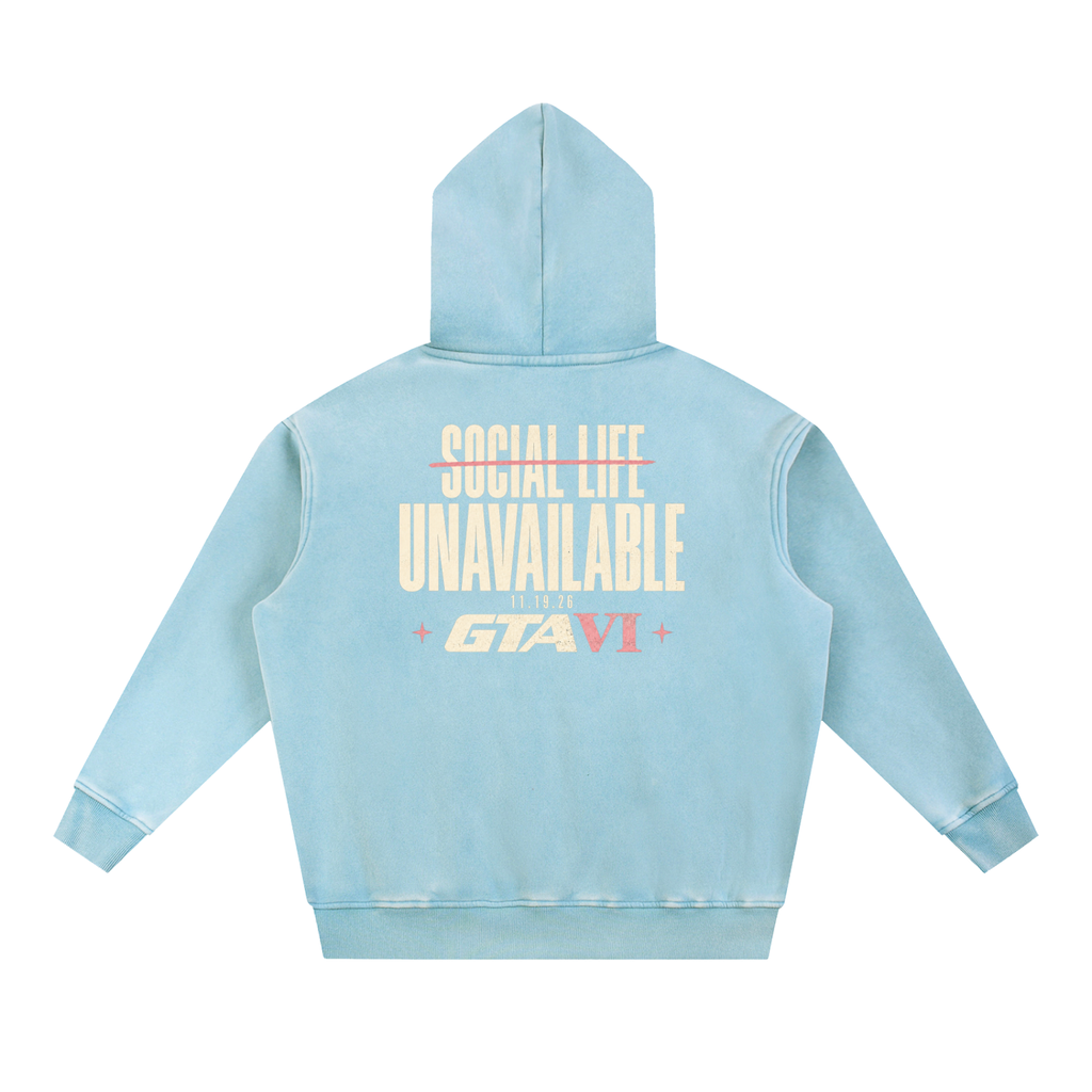 Social Life Oversized Hoodie - Lake blue