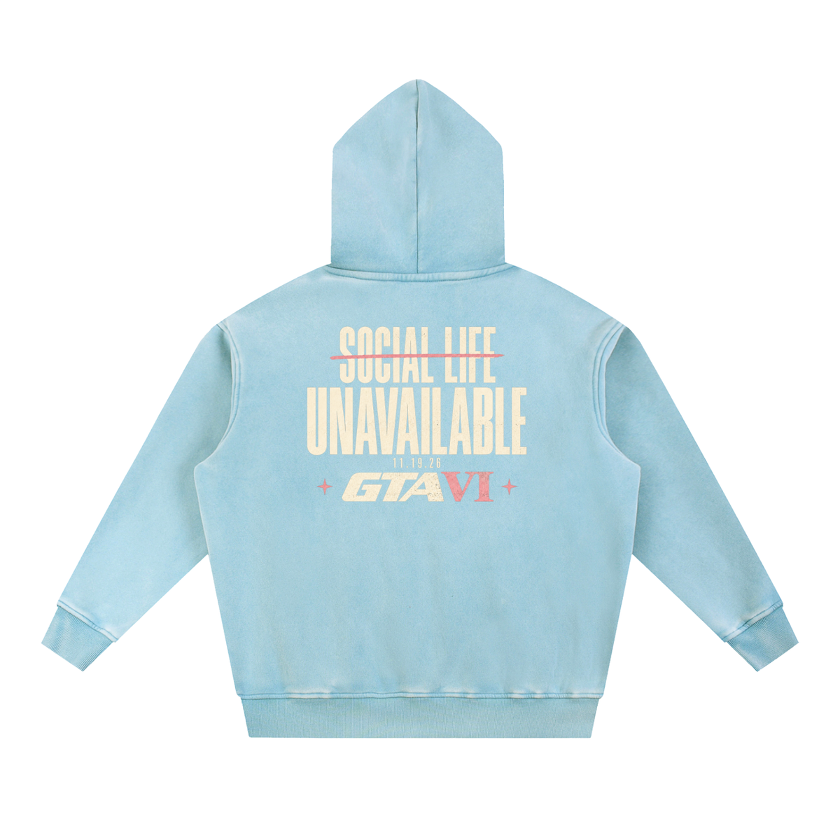 Social Life Oversized Hoodie - Lake blue