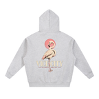 Flamingo Oversized Hoodie - Flower Gray