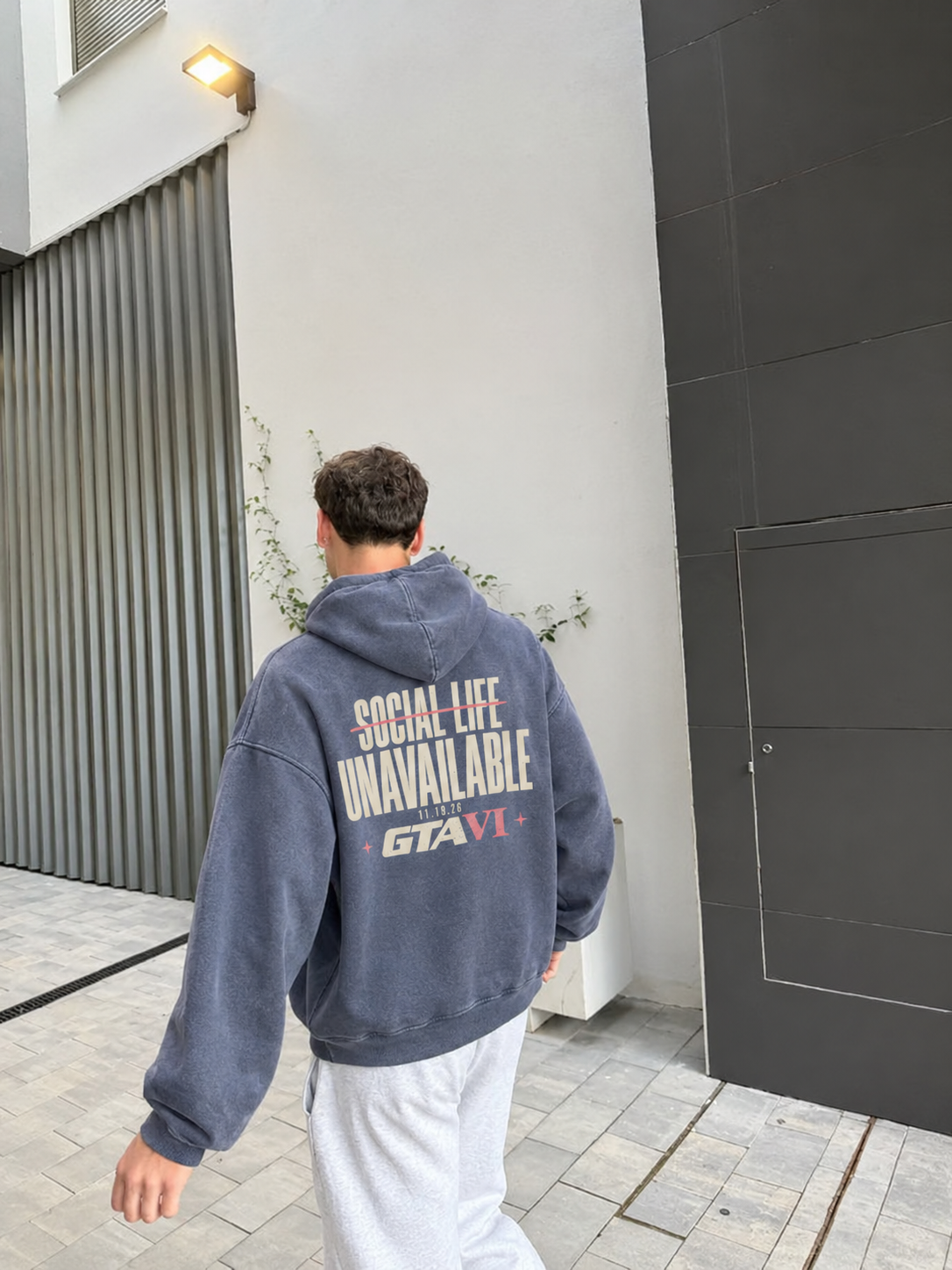 Social Life Oversized Hoodie - Royal Blue