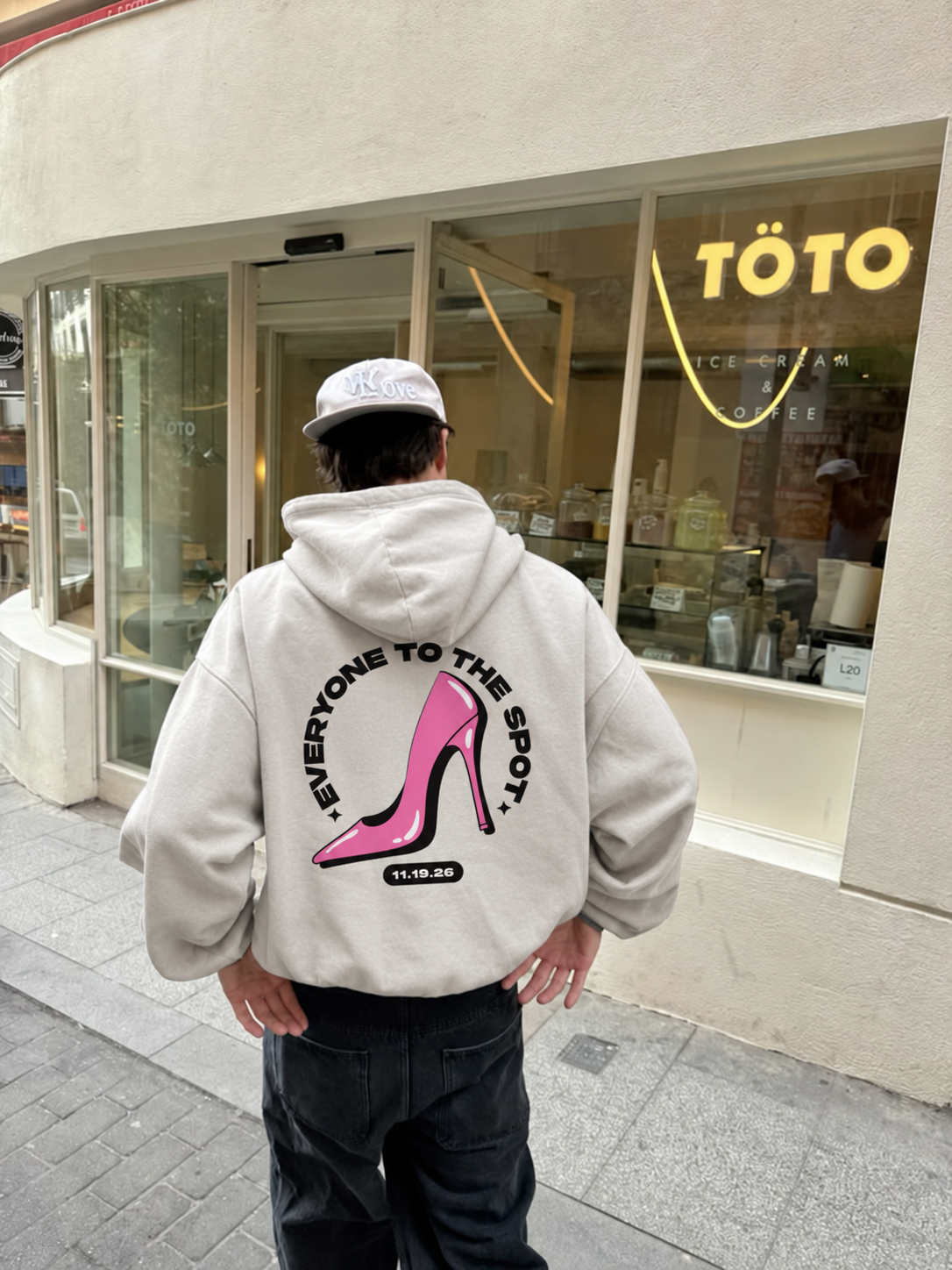 Everyone To The Spot Oversized Hoodie - Mild Apricot