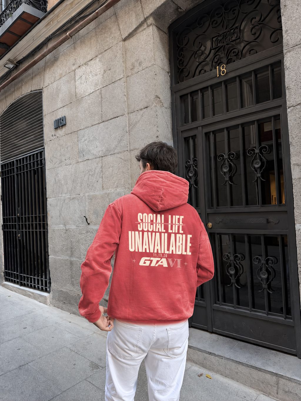 Social Life Oversized Hoodie - Red