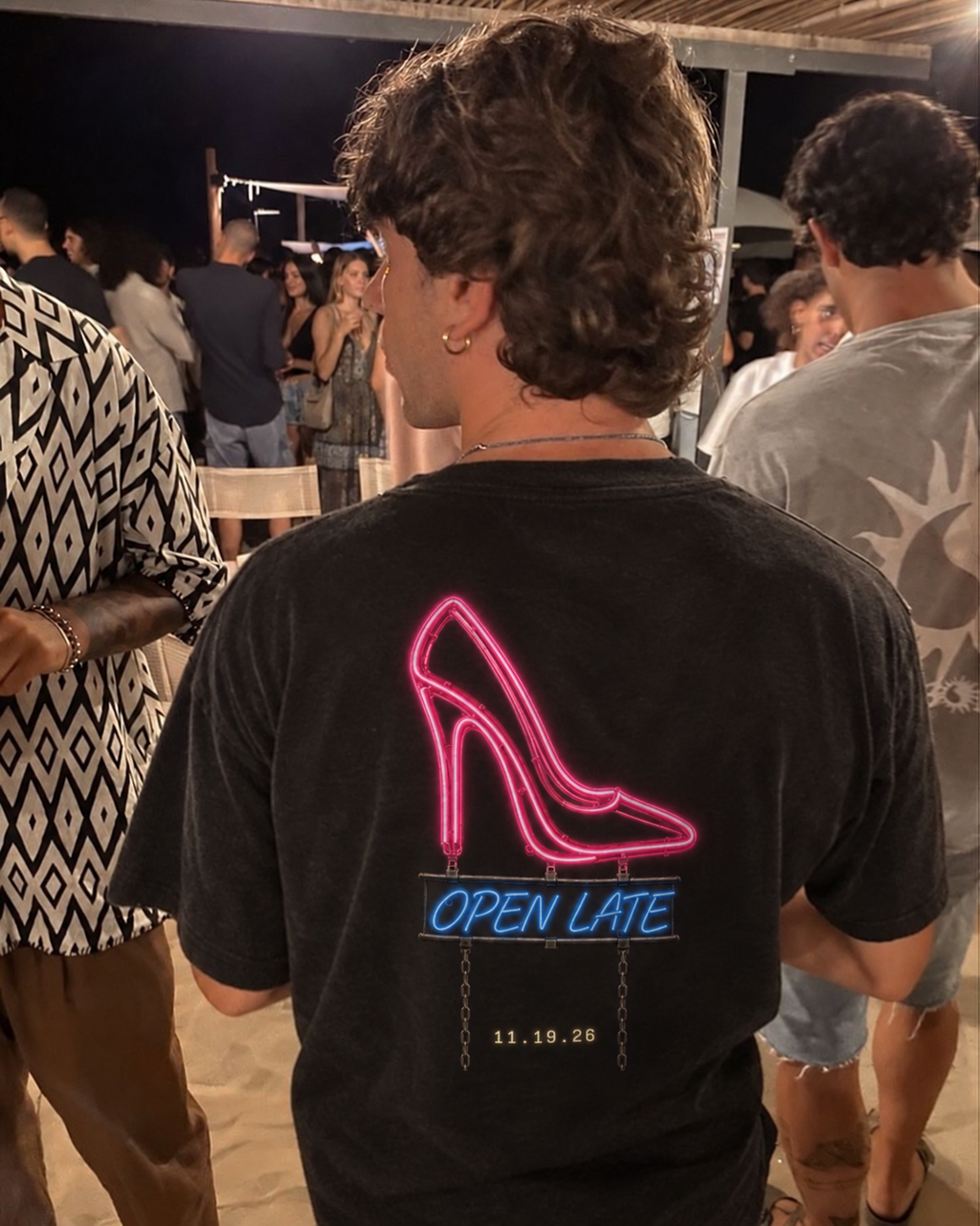 Open Late Tee - Black