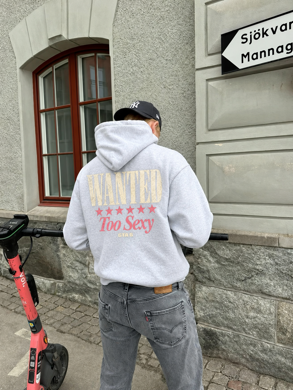 Too Sexy Oversized Hoodie - Flower Gray