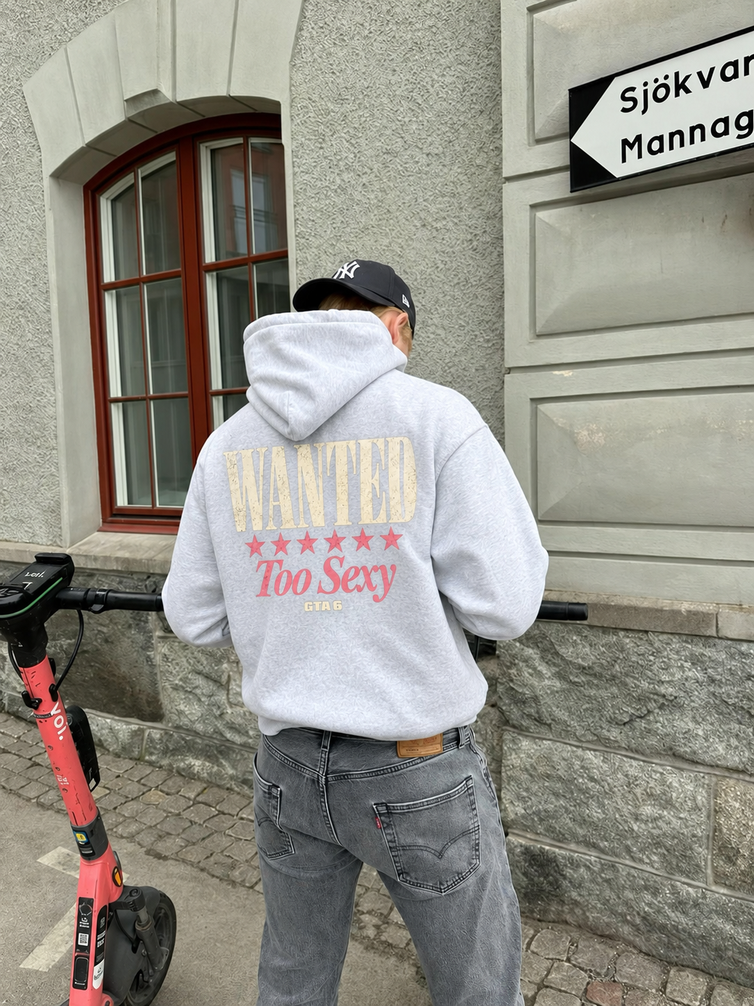 Too Sexy Oversized Hoodie - Flower Gray