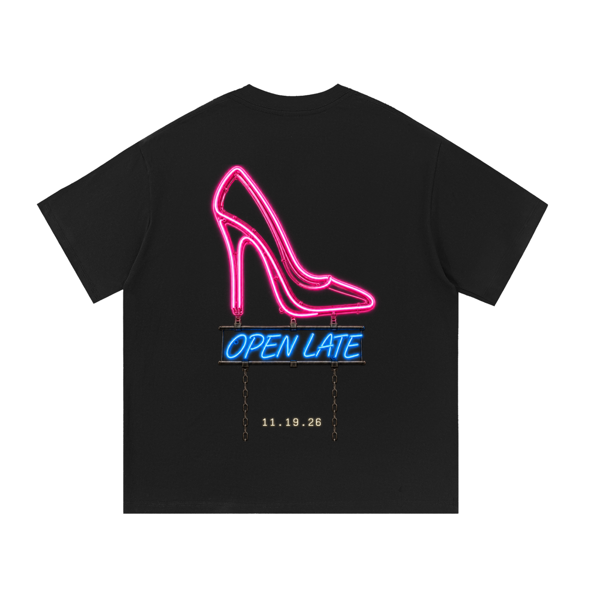 Open Late Tee - Black