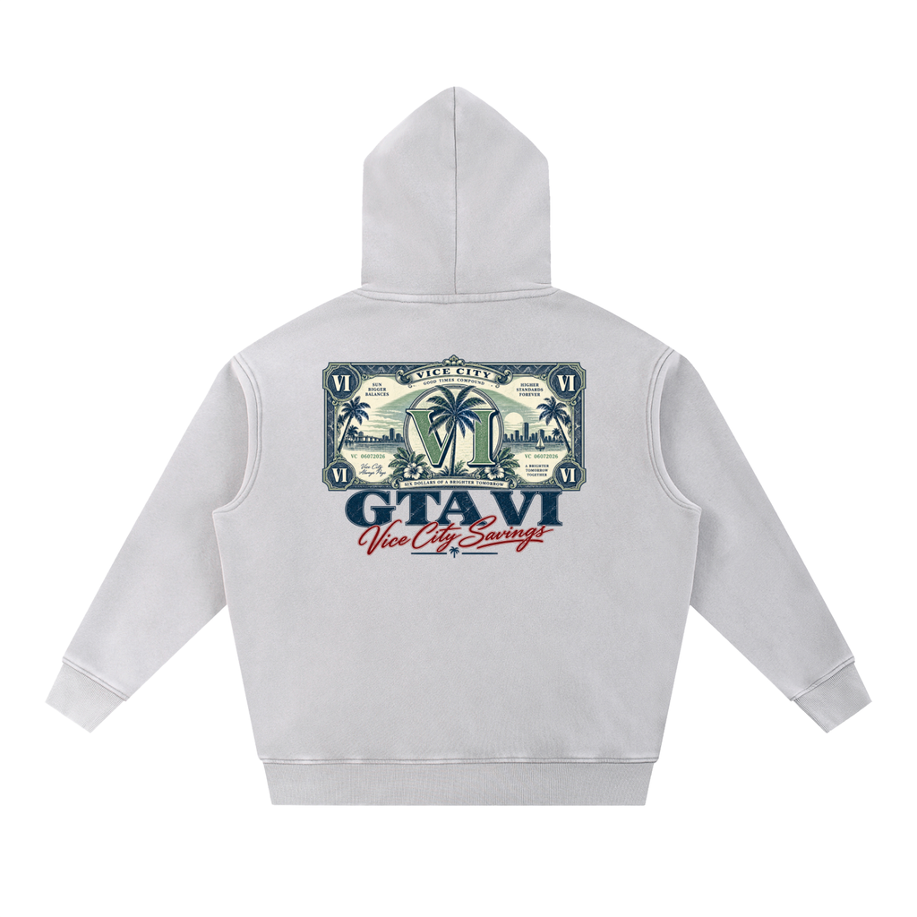 Banknote Oversized Hoodie - Light Gray