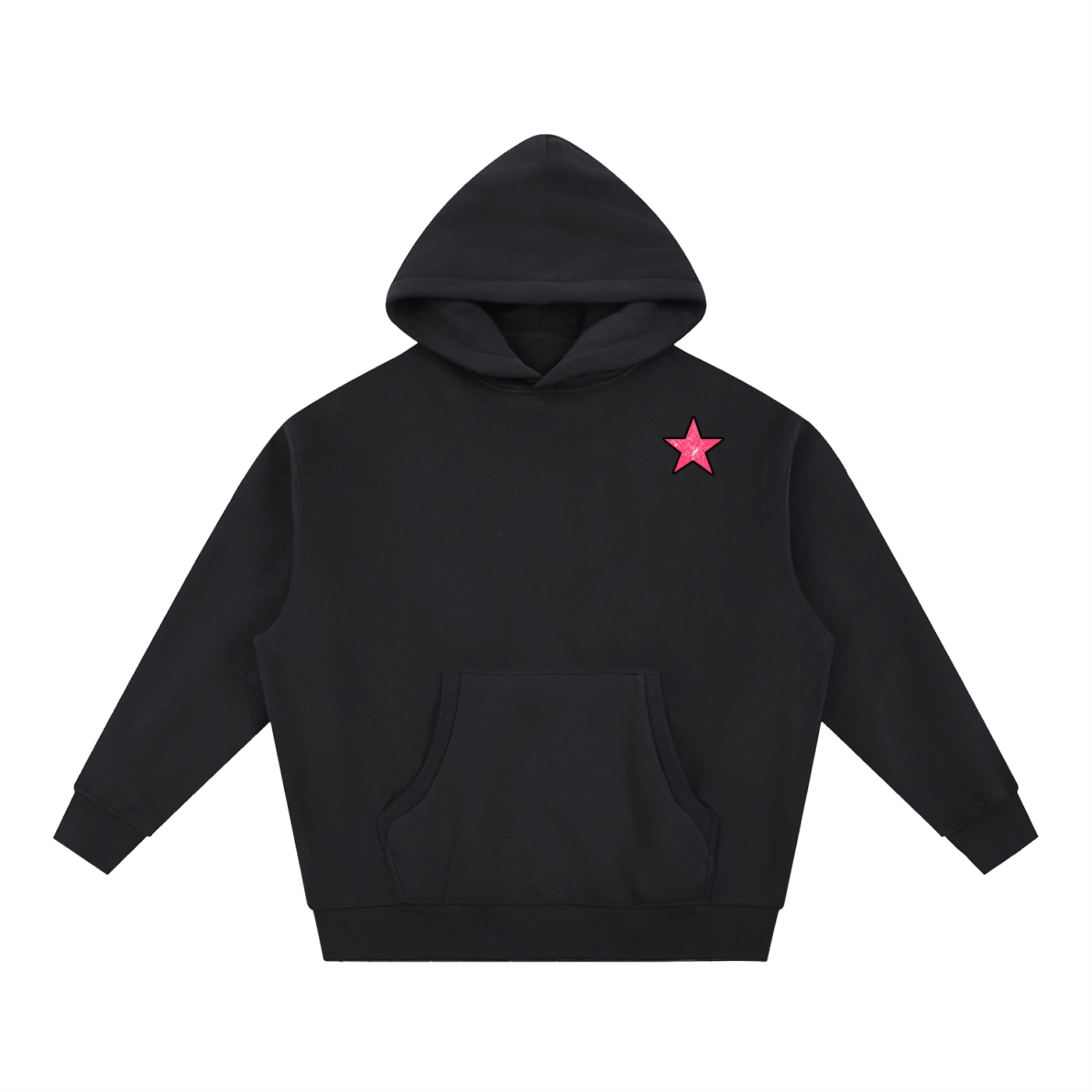 Six Star Oversized Hoodie - Black