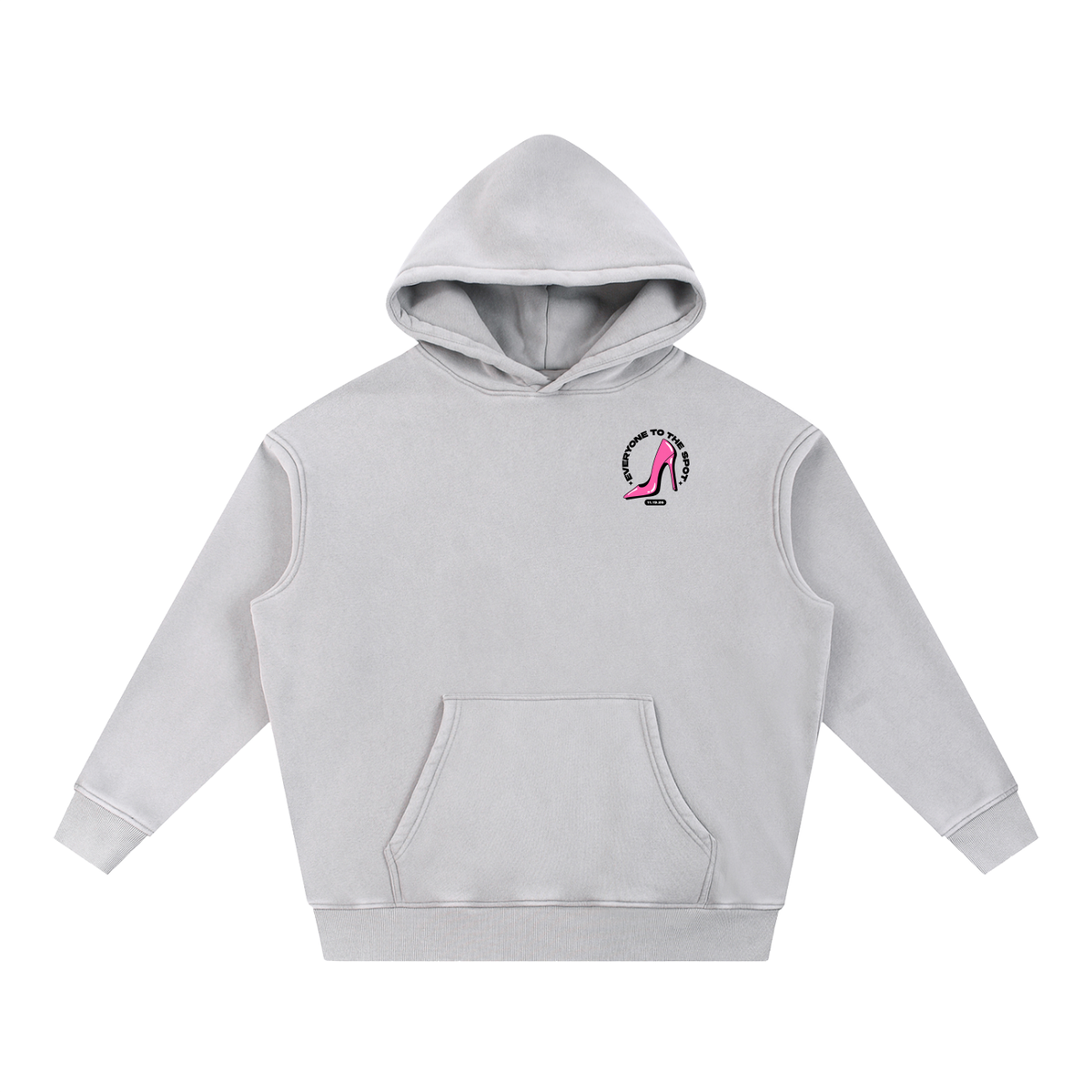 Everyone To The Spot Oversized Hoodie - Light Gray
